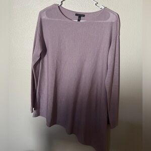 Eileen Fisher Purple Tencel Wool Asymmetric Hem Sweater Women’s XXS Lagenlook